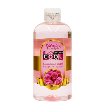 Silky Cool Massage Oil 500ml –  Calming Rose Fragranc for Muscle Relaxation & Moisture